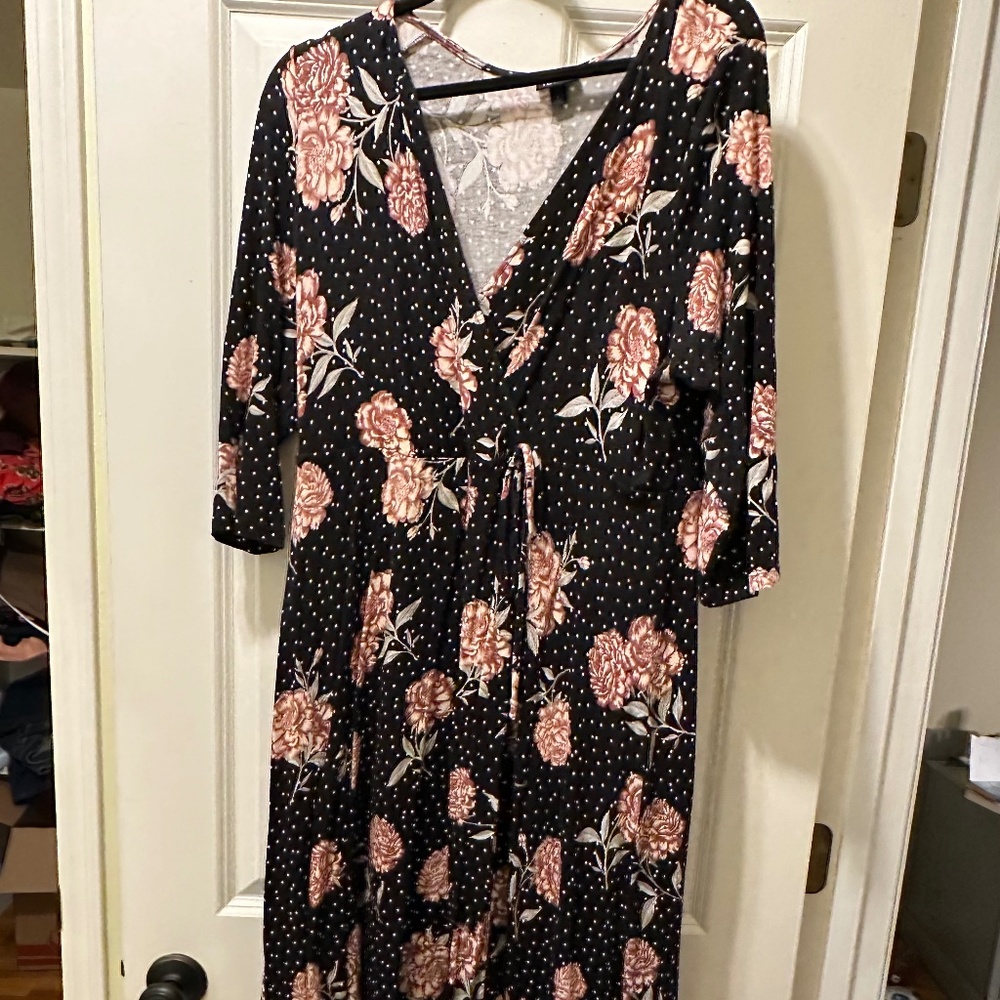 Black and pink floral torrid dress